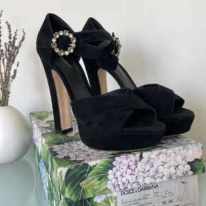 Dolce & Gabanna black suede sandals